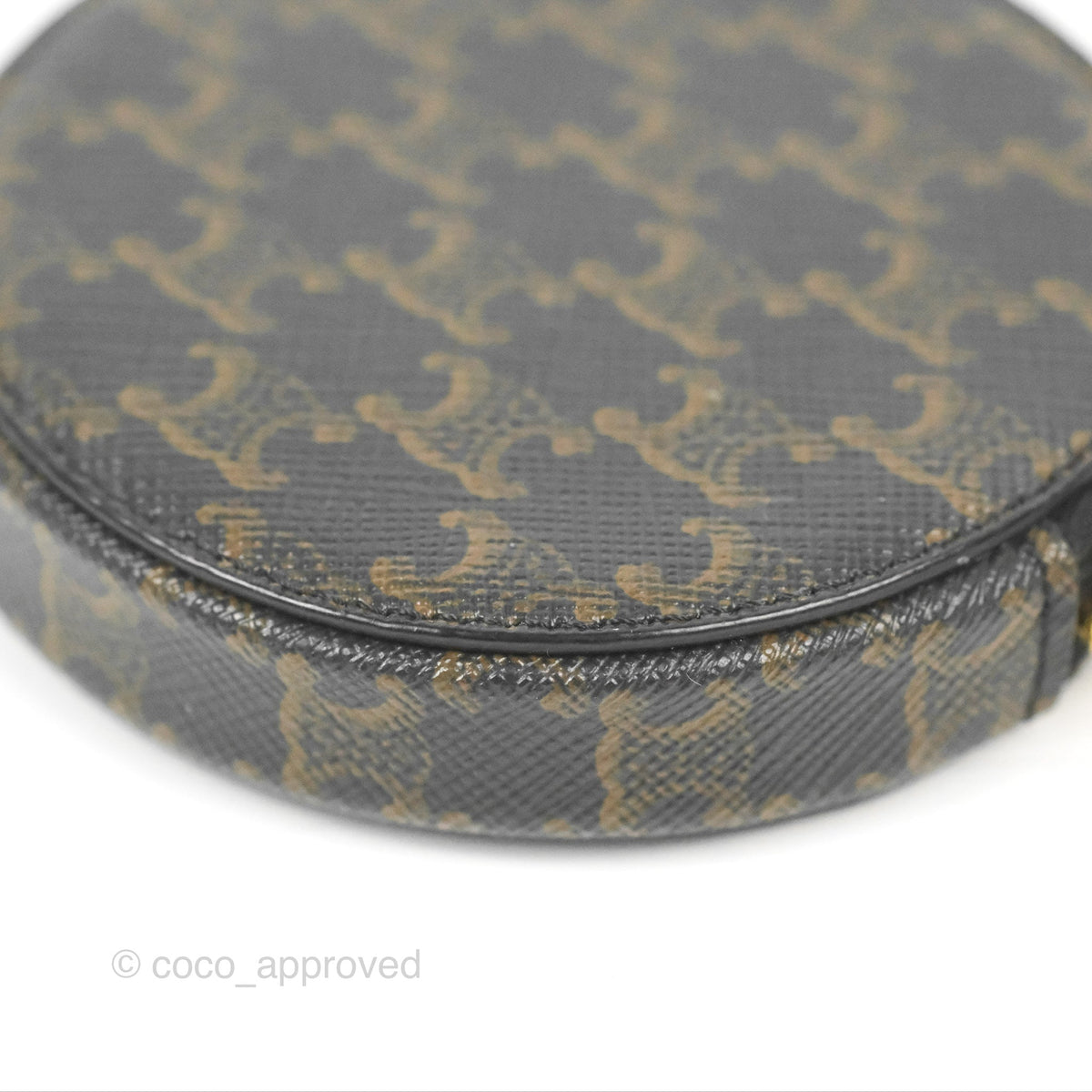 Celine Round Zip Coin Purse Triomphe Canvas