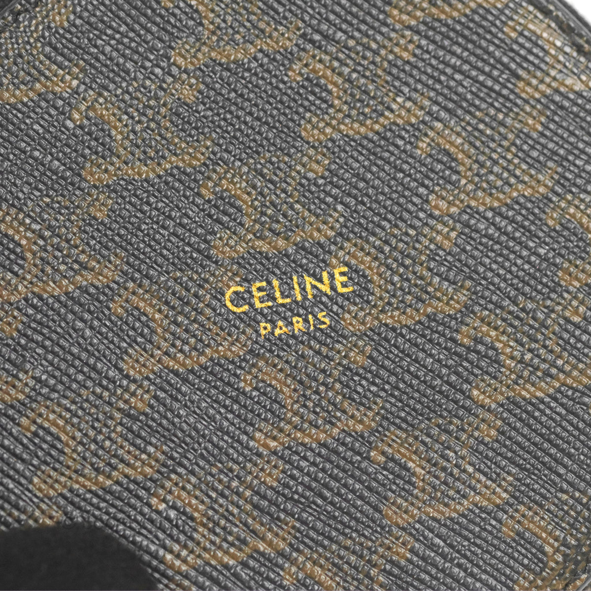 Celine Round Zip Coin Purse Triomphe Canvas