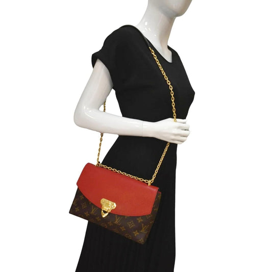 LOUIS VUITTON Saint Placide Monogram Canvas Crossbody Bag Cerise