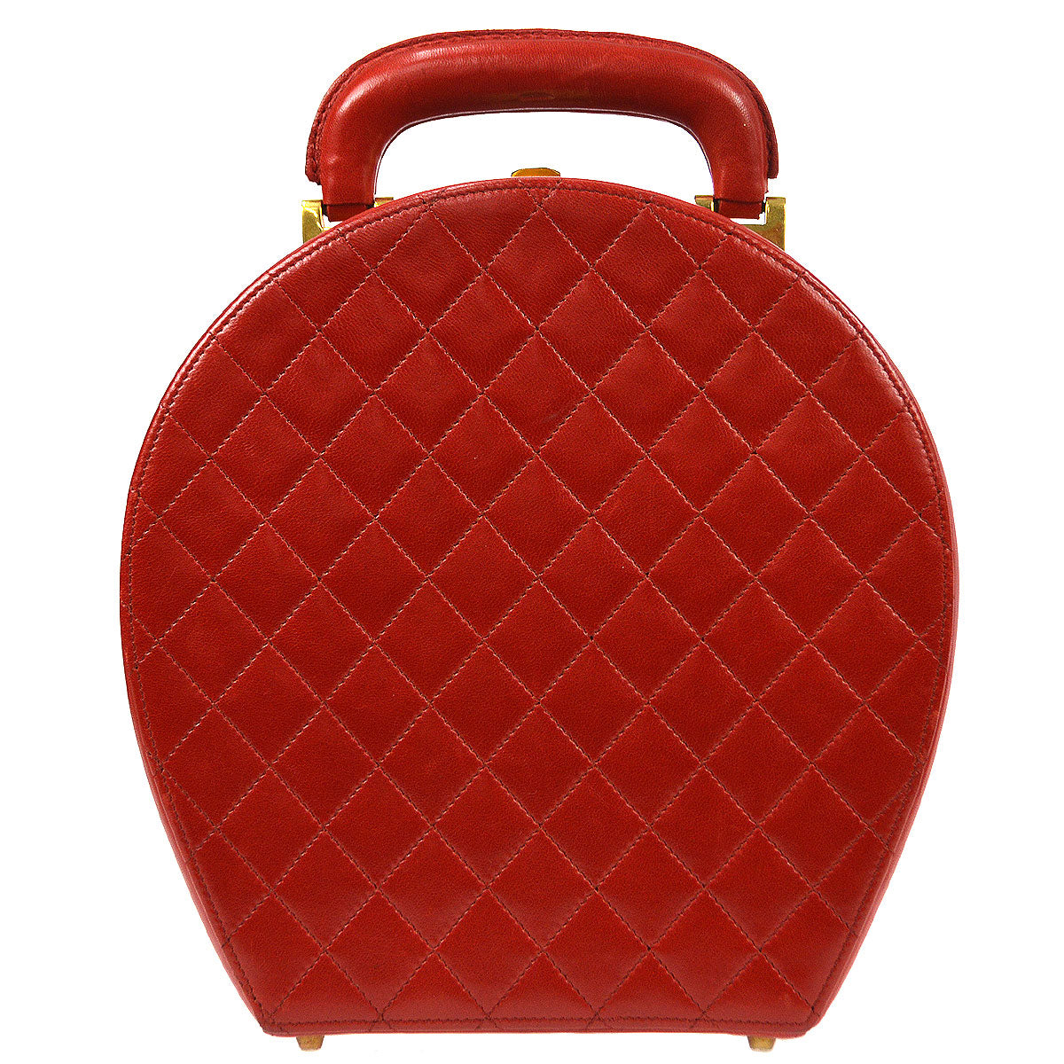 CHANEL 1986-1988 Red Lambskin Vanity handbag