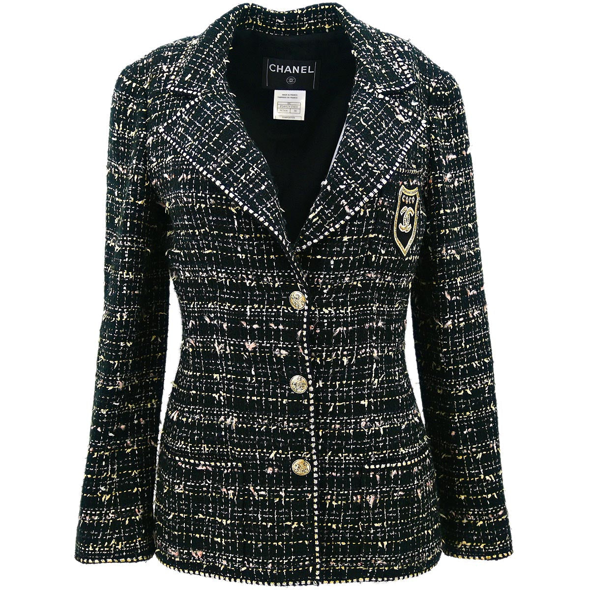 Chanel 2005 Emblem Single Breasted Jacket Black #38