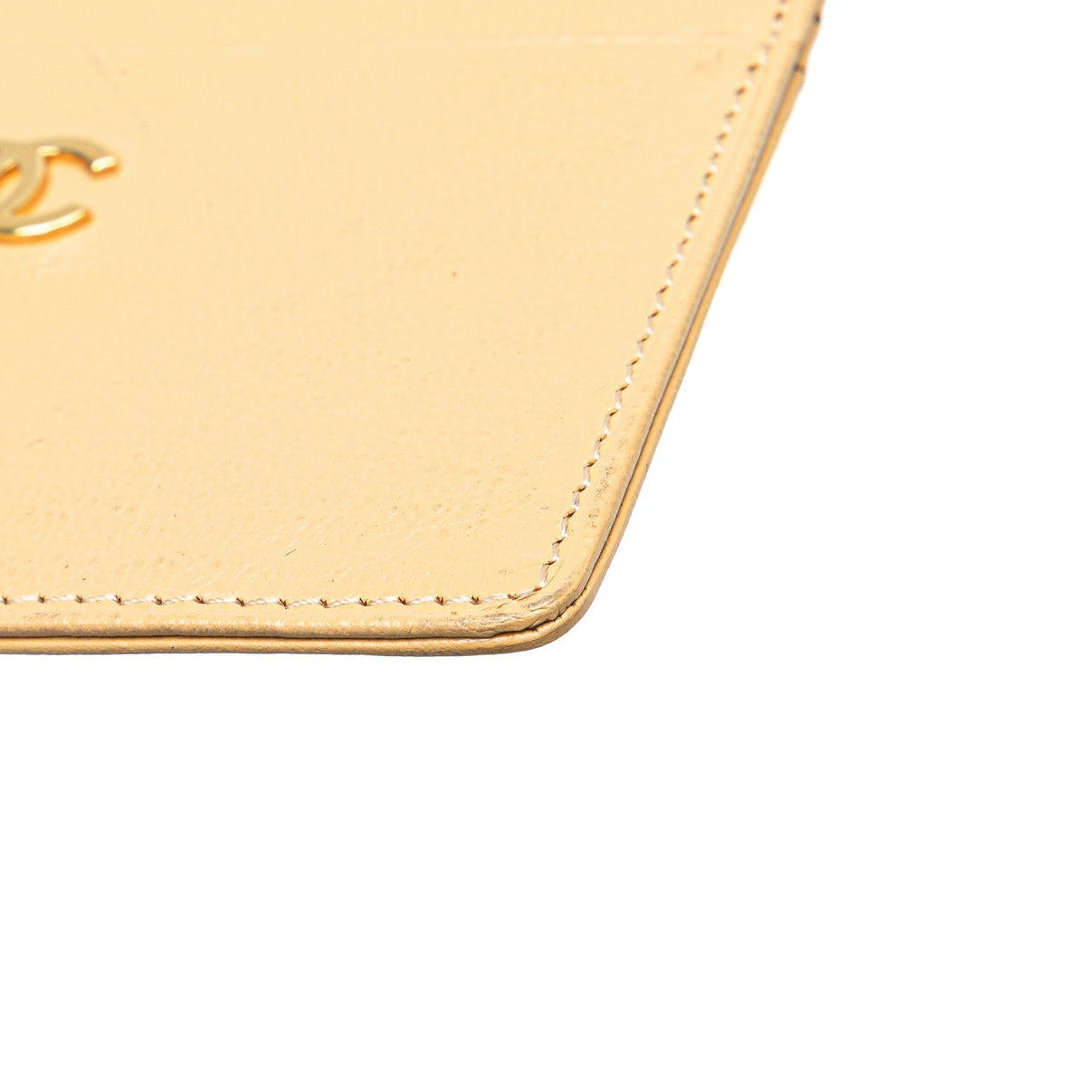 Yellow Chanel CC Calfskin Card Holder