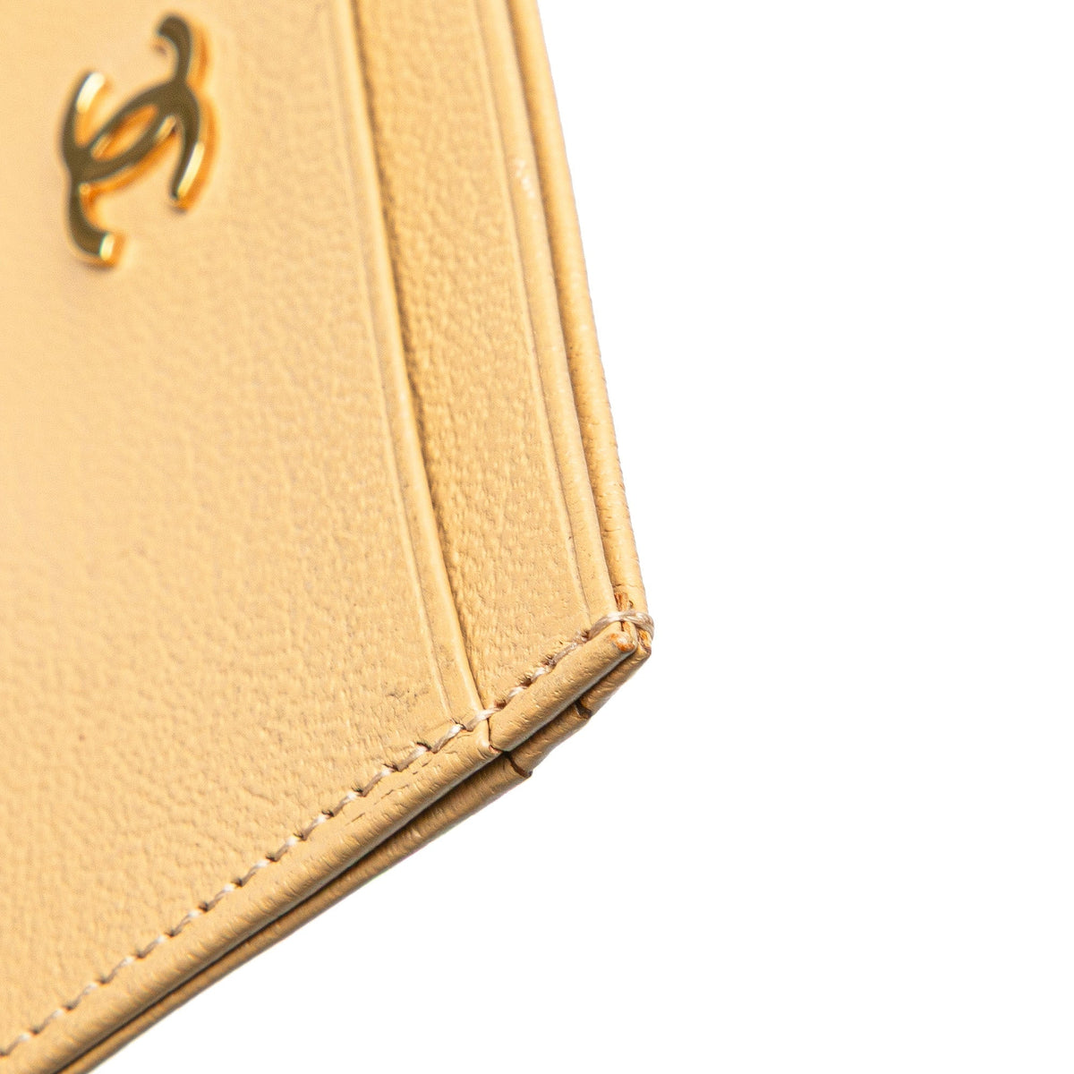 Yellow Chanel CC Calfskin Card Holder