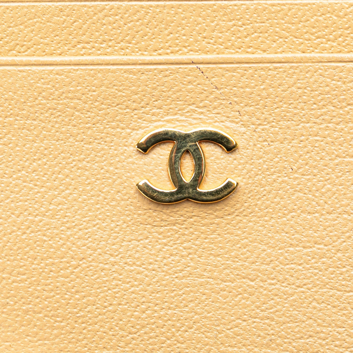 Yellow Chanel CC Calfskin Card Holder