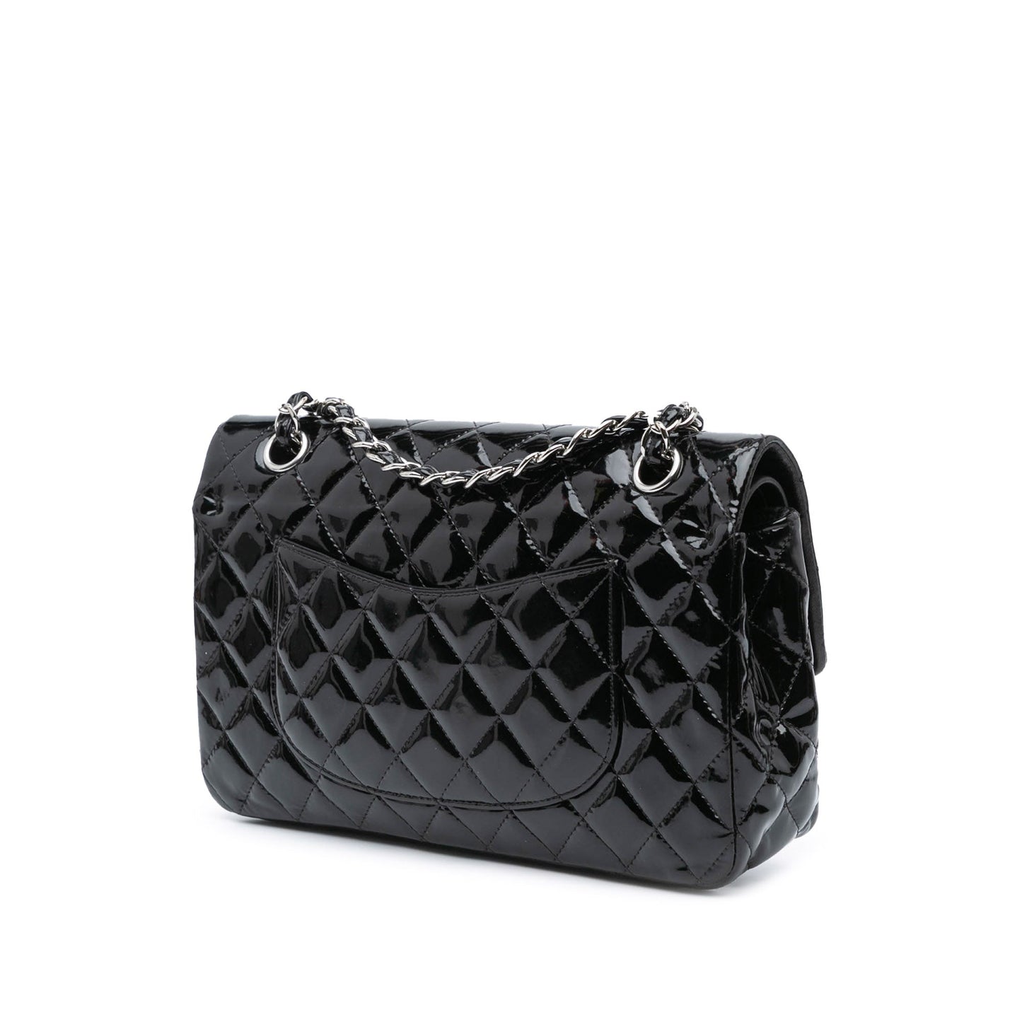 Black Chanel Medium Classic Patent Double Flap Shoulder Bag