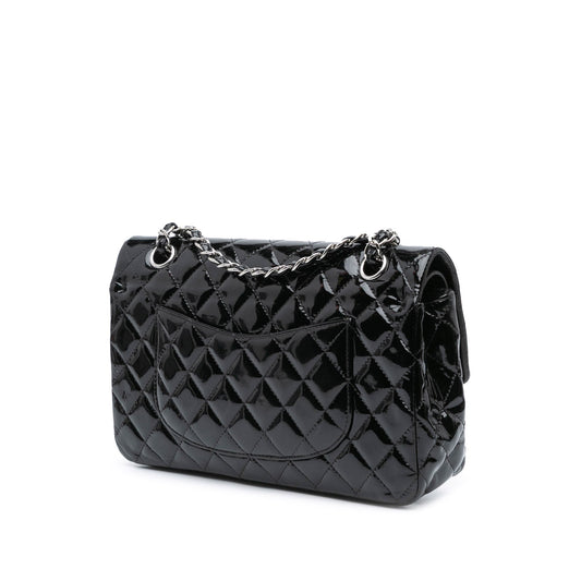 Black Chanel Medium Classic Patent Double Flap Shoulder Bag
