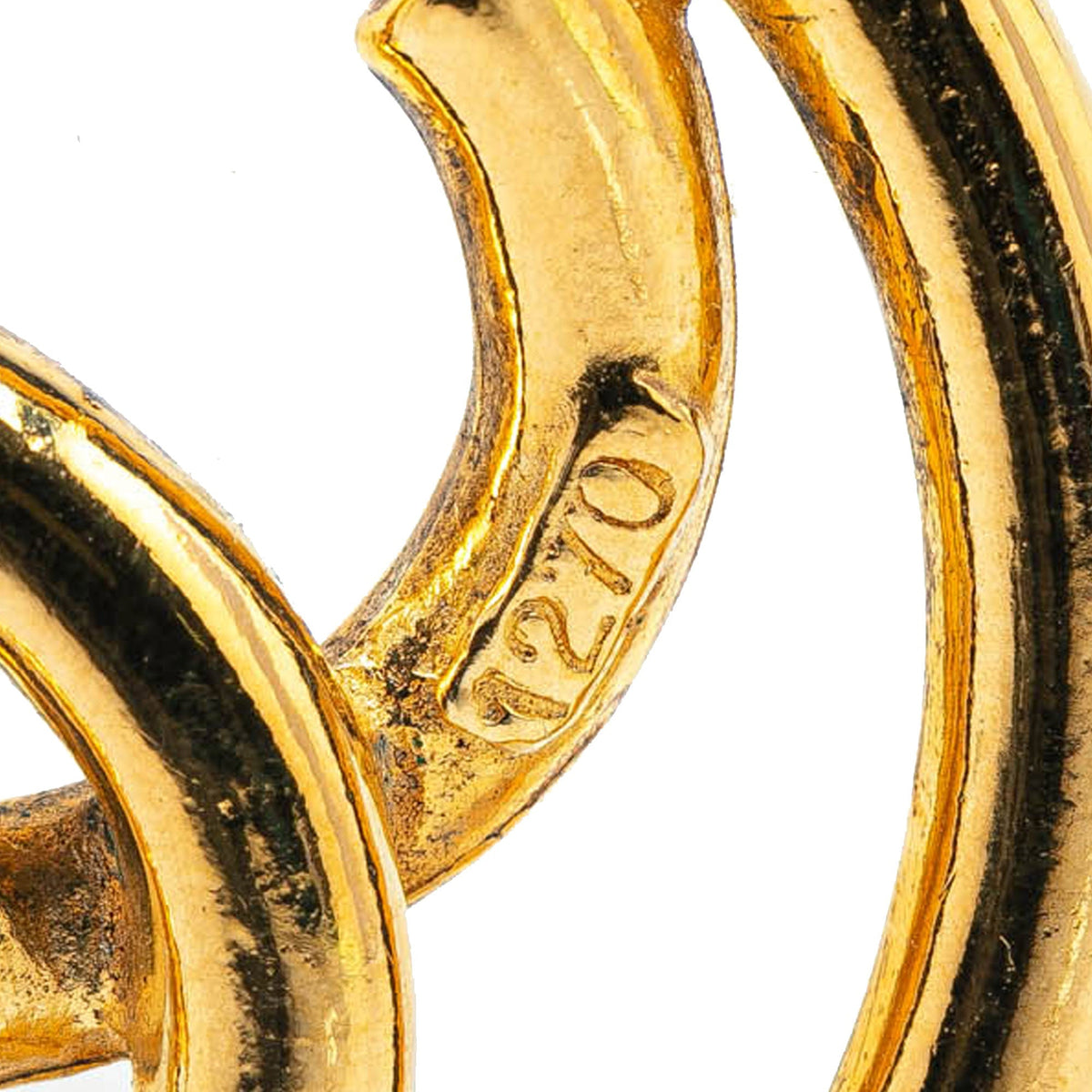Gold Chanel Gold Plated CC Brooch