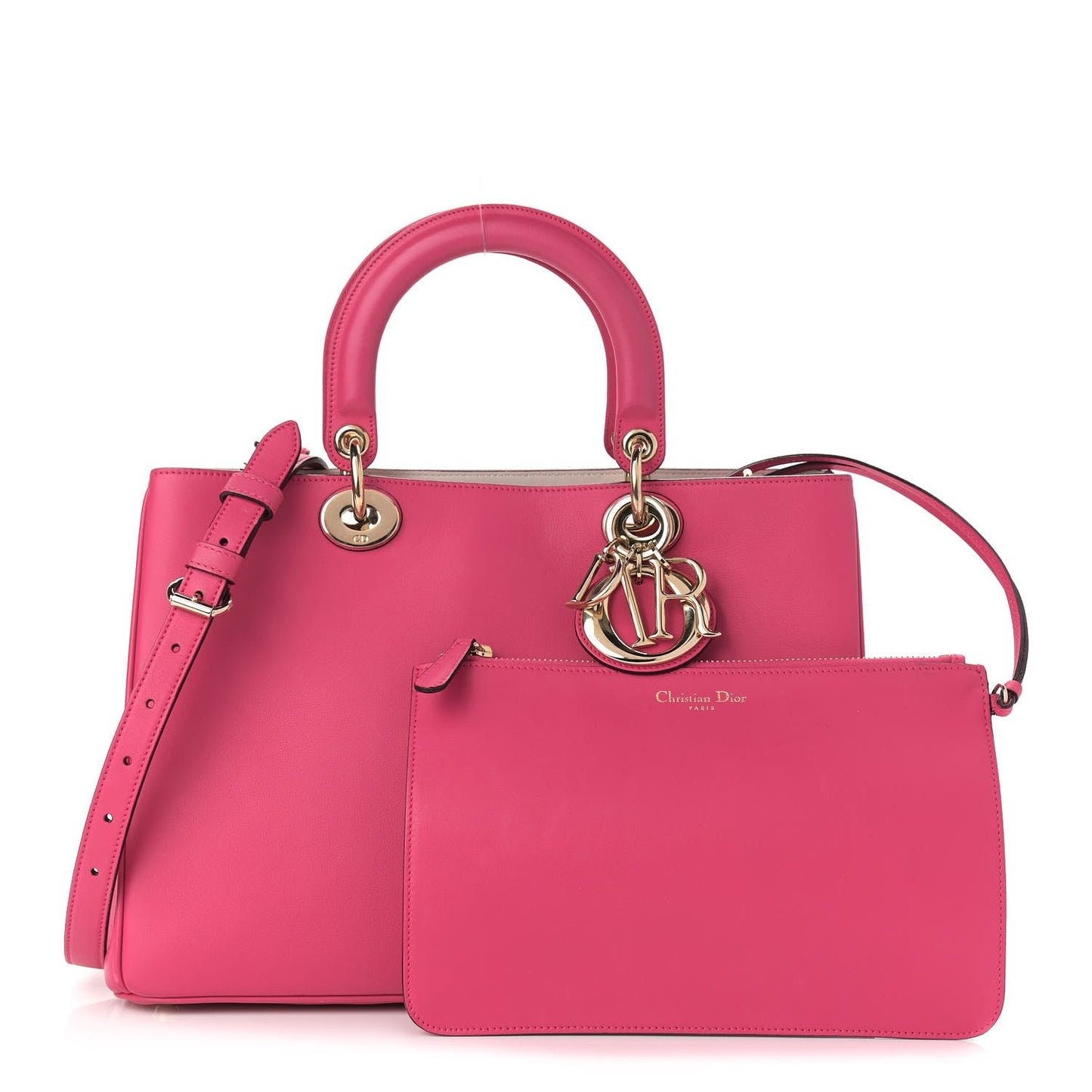 DIOR Smooth Calfskin Large Diorissimo Tote Fuchsia