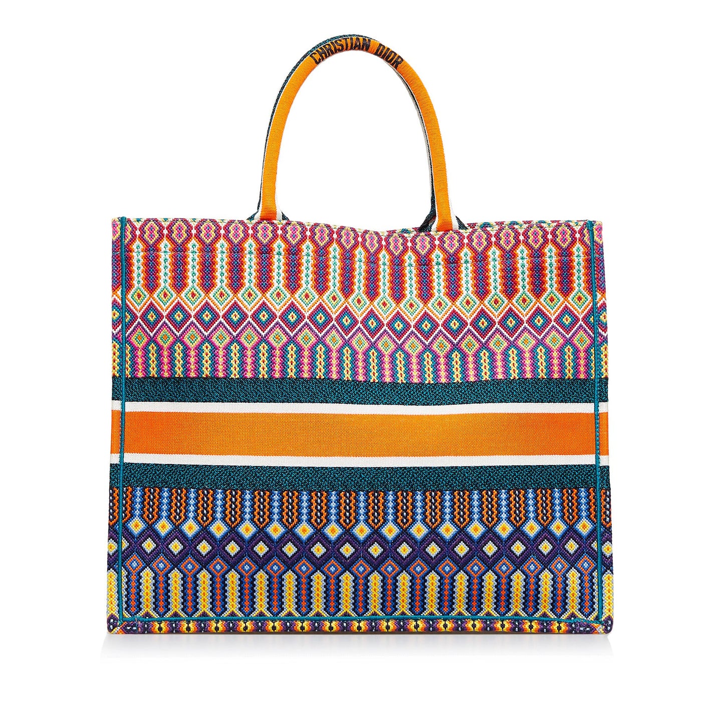 Dior Large Multicolor Embroidered Book Tote (SHG-GboZYw)