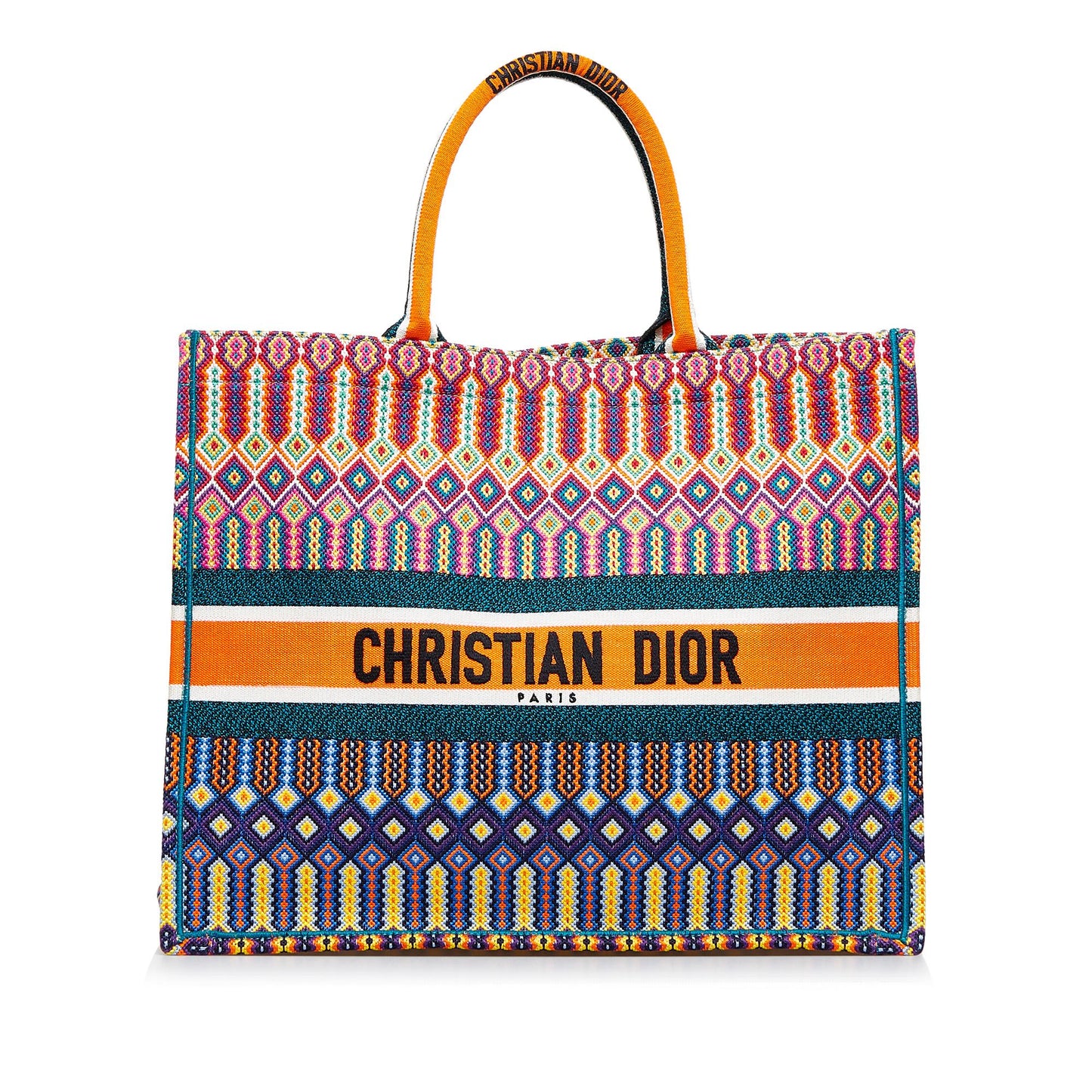 Dior Large Multicolor Embroidered Book Tote (SHG-GboZYw)