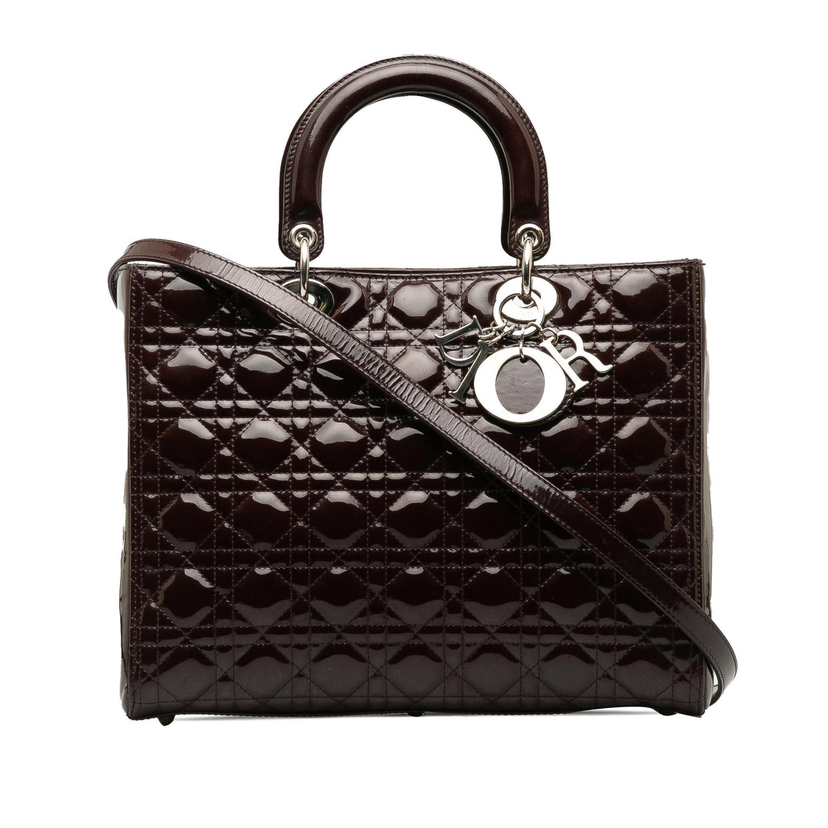 Dior Large Patent Cannage Lady Dior (SHG-LkCHAo)