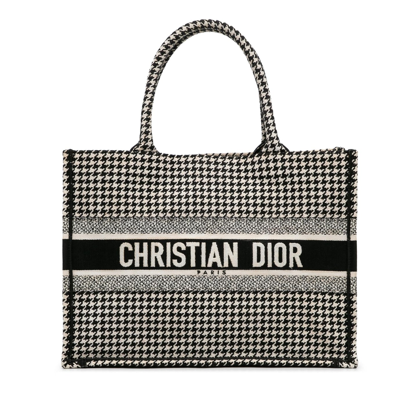 Dior Medium Houndstooth Embroidered Book Tote (SHG-g0s64t)