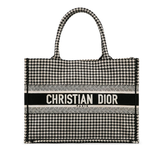 Dior Medium Houndstooth Embroidered Book Tote (SHG-g0s64t)