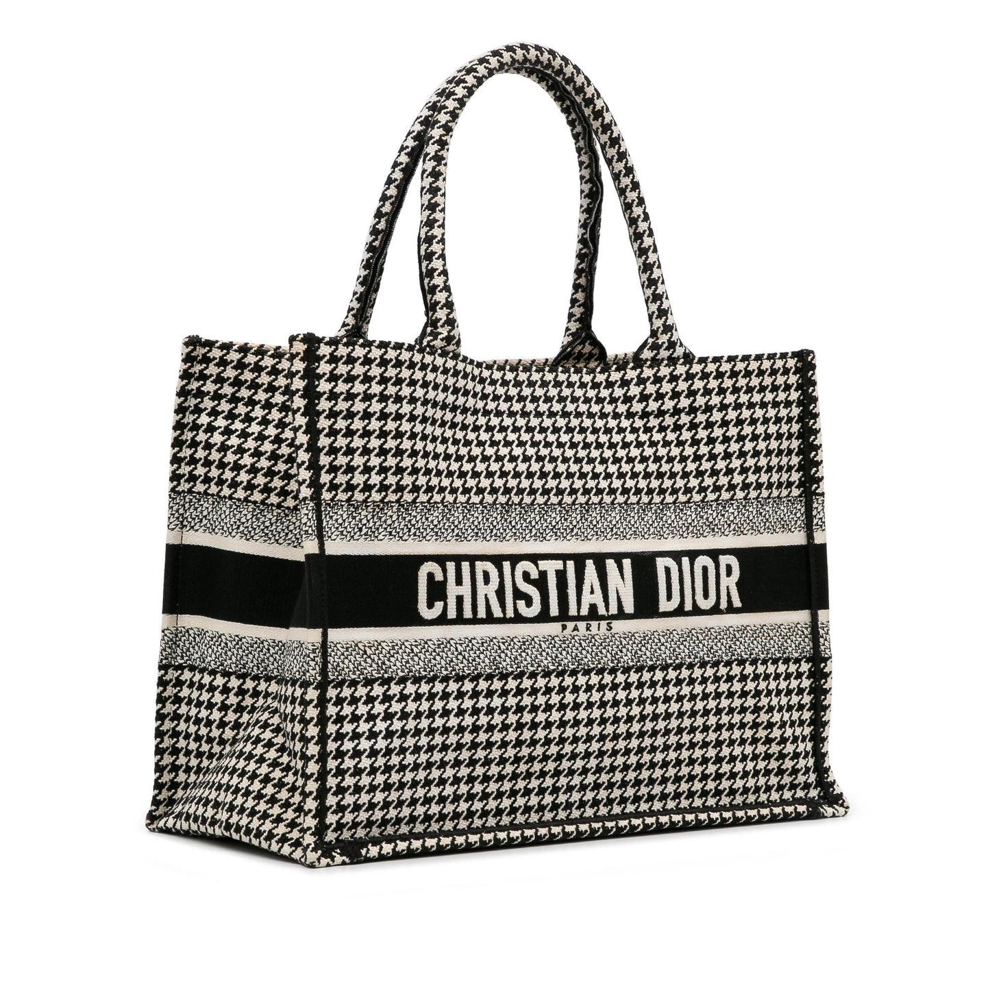 Dior Medium Houndstooth Embroidered Book Tote (SHG-g0s64t)