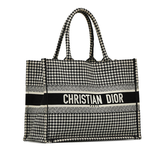 Dior Medium Houndstooth Embroidered Book Tote (SHG-AoRUVr)