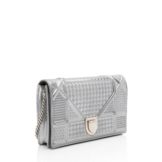Dior Metallic Calfskin Micro Cannage Diorama Wallet on Chain Bag (SHF-BdR72M)