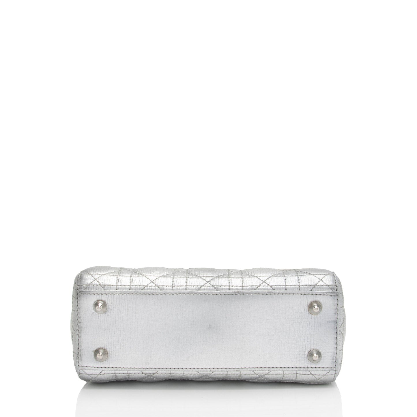 Dior Metallic Leather Lady Dior Small Tote (SHF-4YtjmZ)