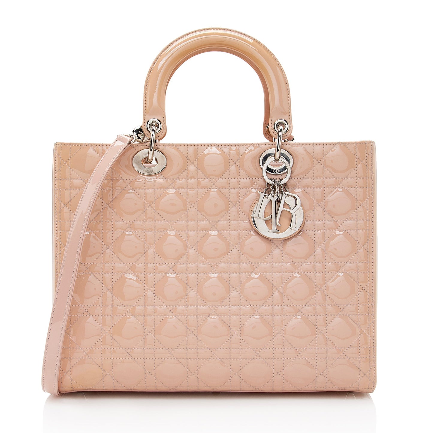 Dior Patent Leather Lady Dior Large Tote (SHF-22412)