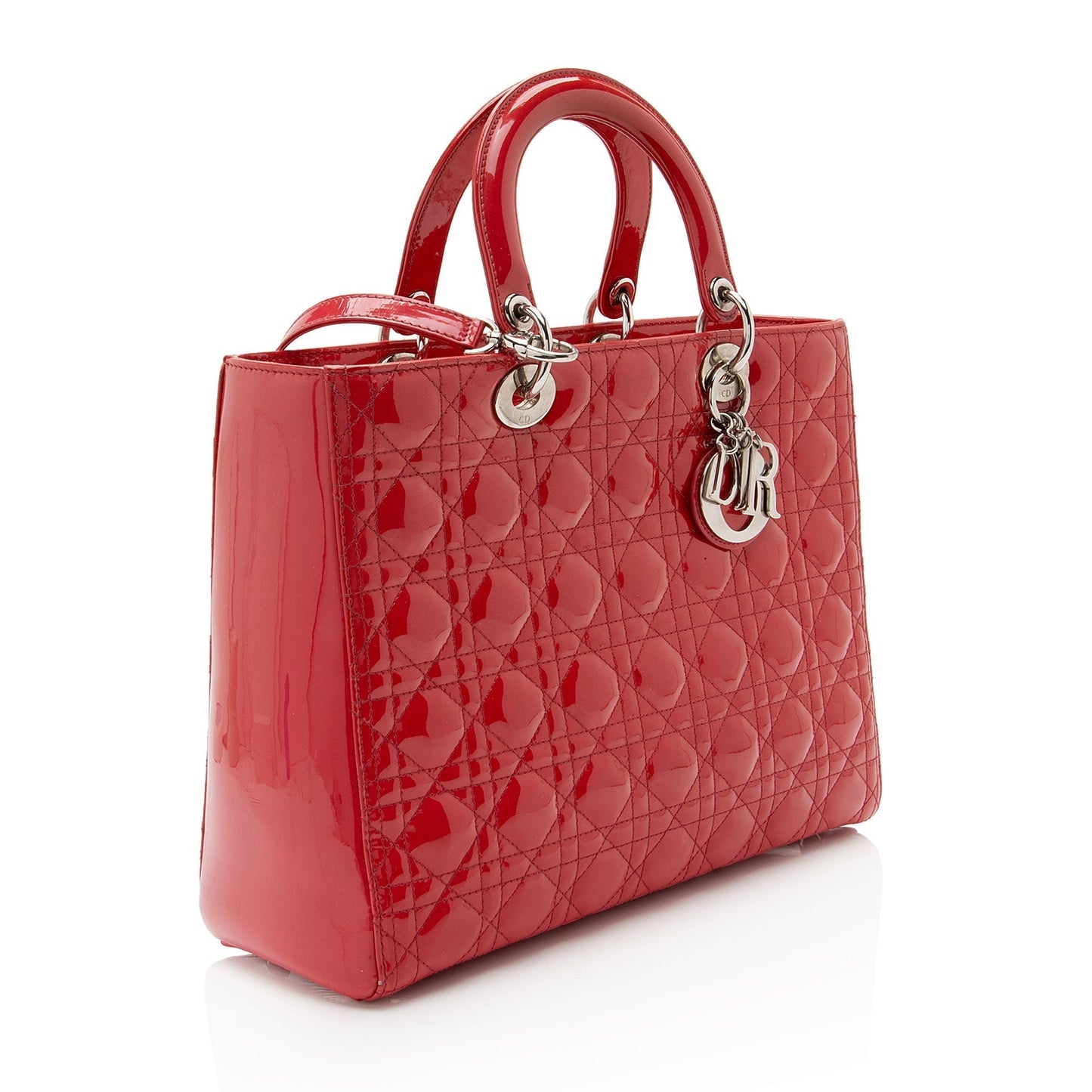 Dior Patent Leather Lady Dior Large Tote (SHF-Fvh4jH)