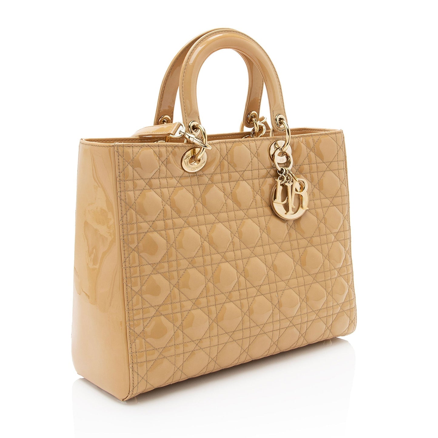 Dior Patent Leather Lady Dior Large Tote (SHF-EZ4EwJ)