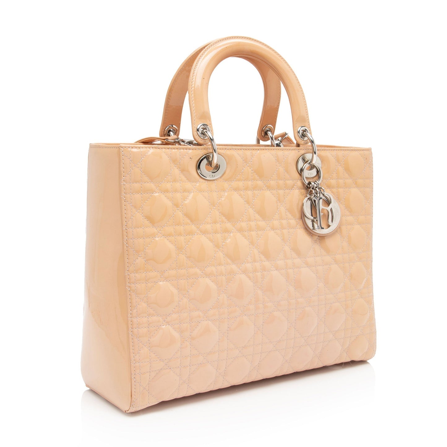 Dior Patent Leather Lady Dior Large Tote (SHF-2qzbI4)