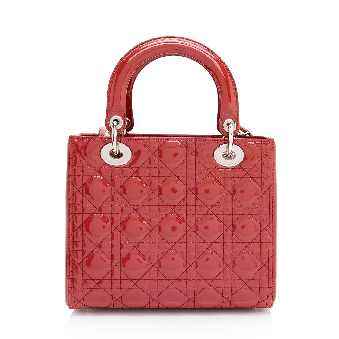 Dior Patent Leather Lady Dior Medium Tote (SHF-9SFjWH)