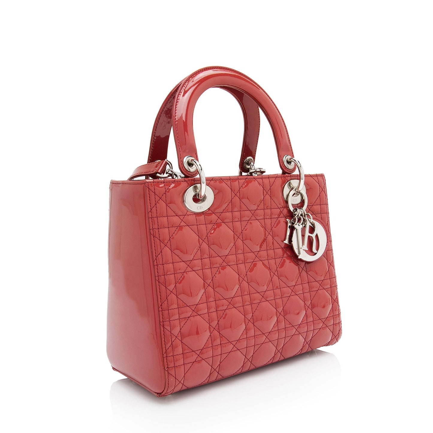 Dior Patent Leather Lady Dior Medium Tote (SHF-9SFjWH)