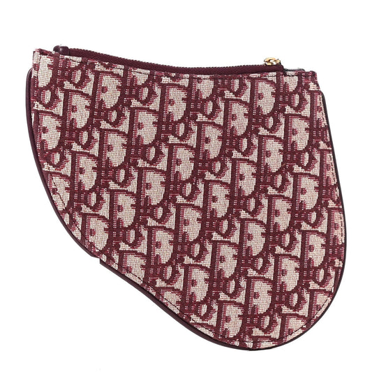 Dior Oblique Saddle Pouch Clutch- Bordeaux