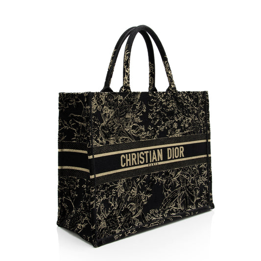 Dior Velvet Jardin d'Hiver Large Book Tote (SHF-6hqWXM)