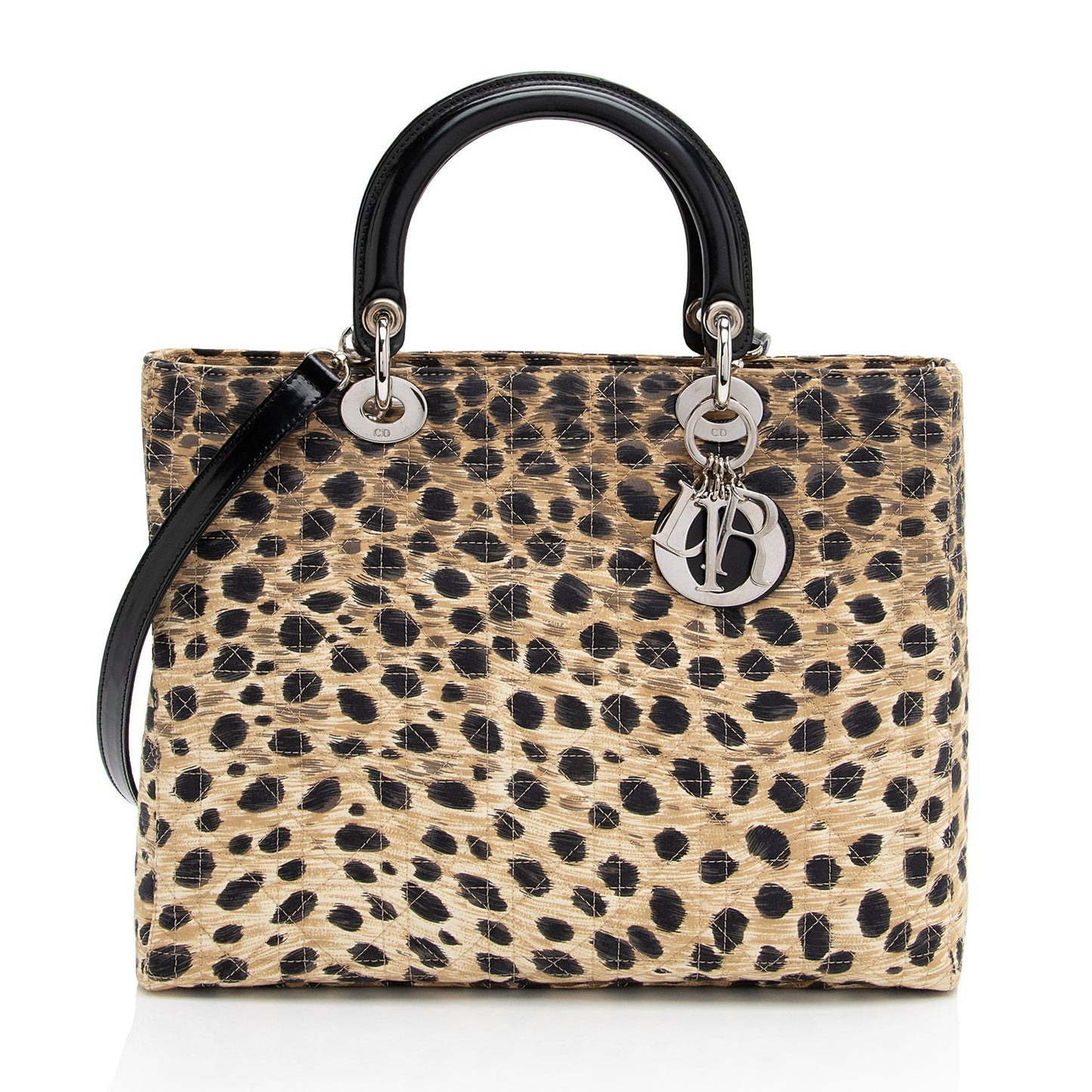 Dior Vintage Canvas Leopard Lady Dior Large Tote (SHF-ec5zqj)
