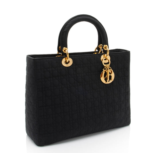 Dior Vintage Nylon Lady Dior Large Tote (SHF-1LRGGk)