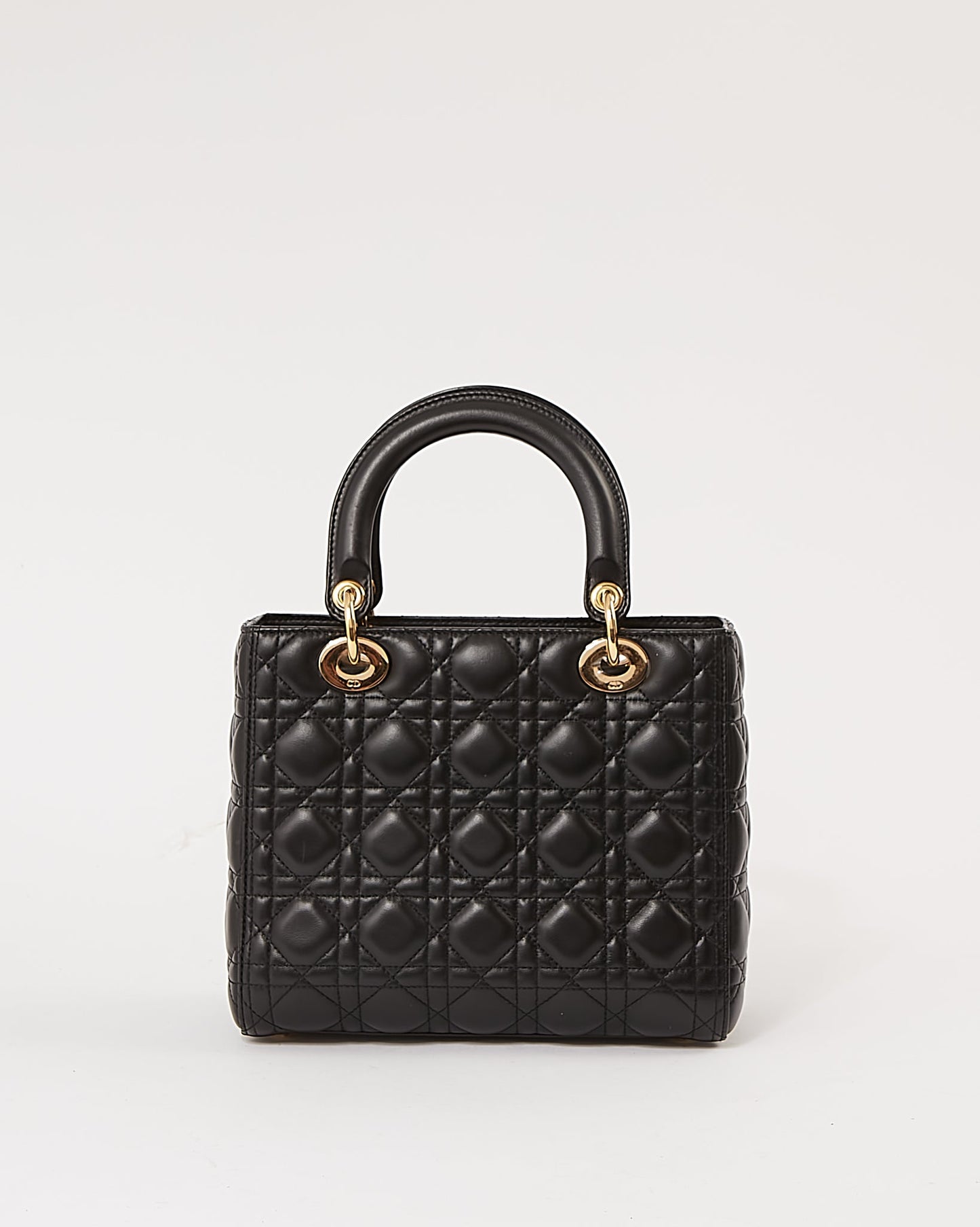 Dior Black Cannage Leather Medium Lady Dior Bag (no strap)
