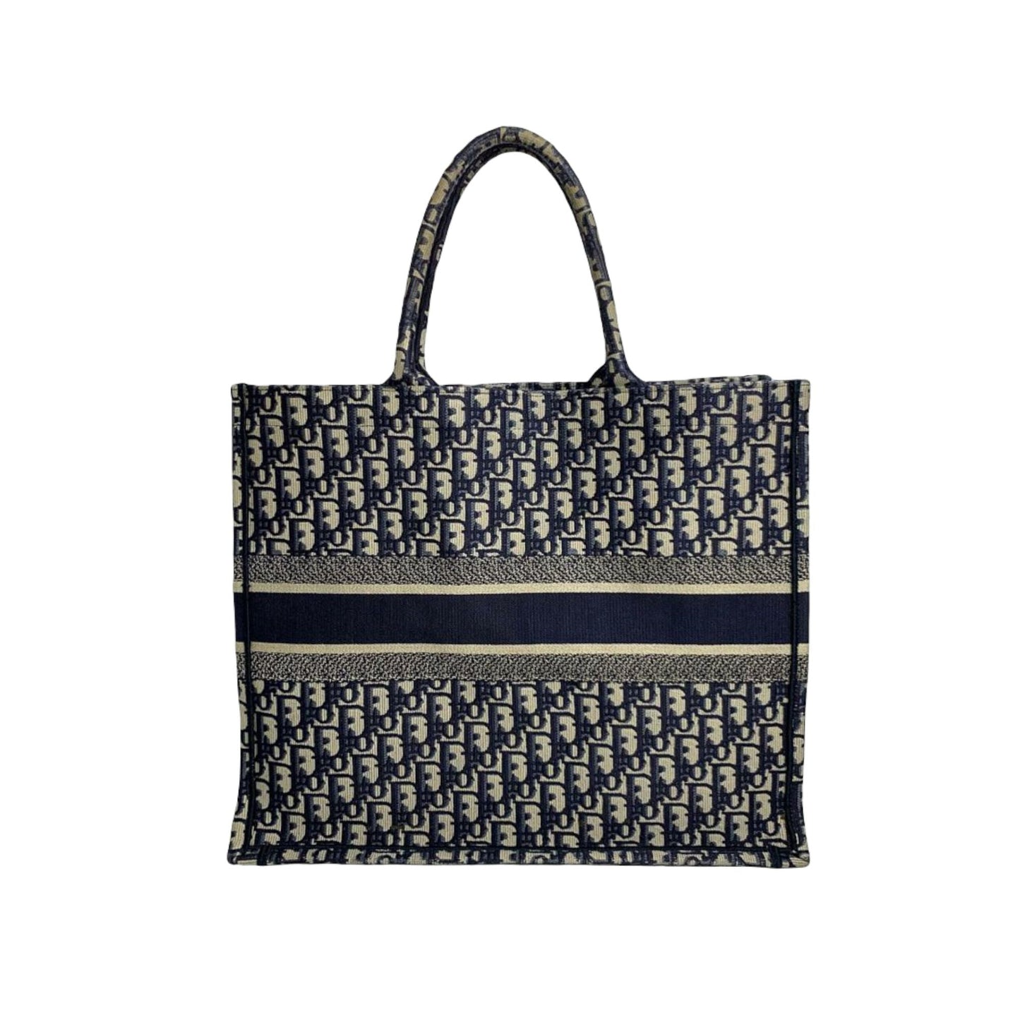 Oblique Book Tote Large Canvas Blue