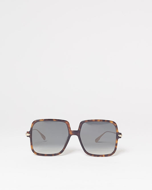 Dior Brown Tortoise DiorLink1 Oversized Square Sunglasses