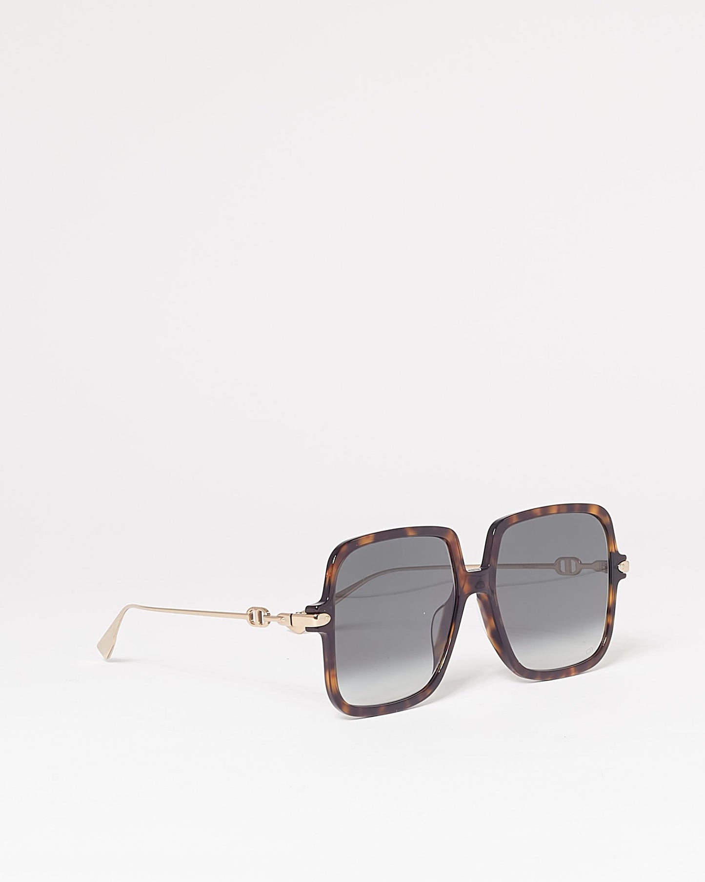 Dior Brown Tortoise DiorLink1 Oversized Square Sunglasses