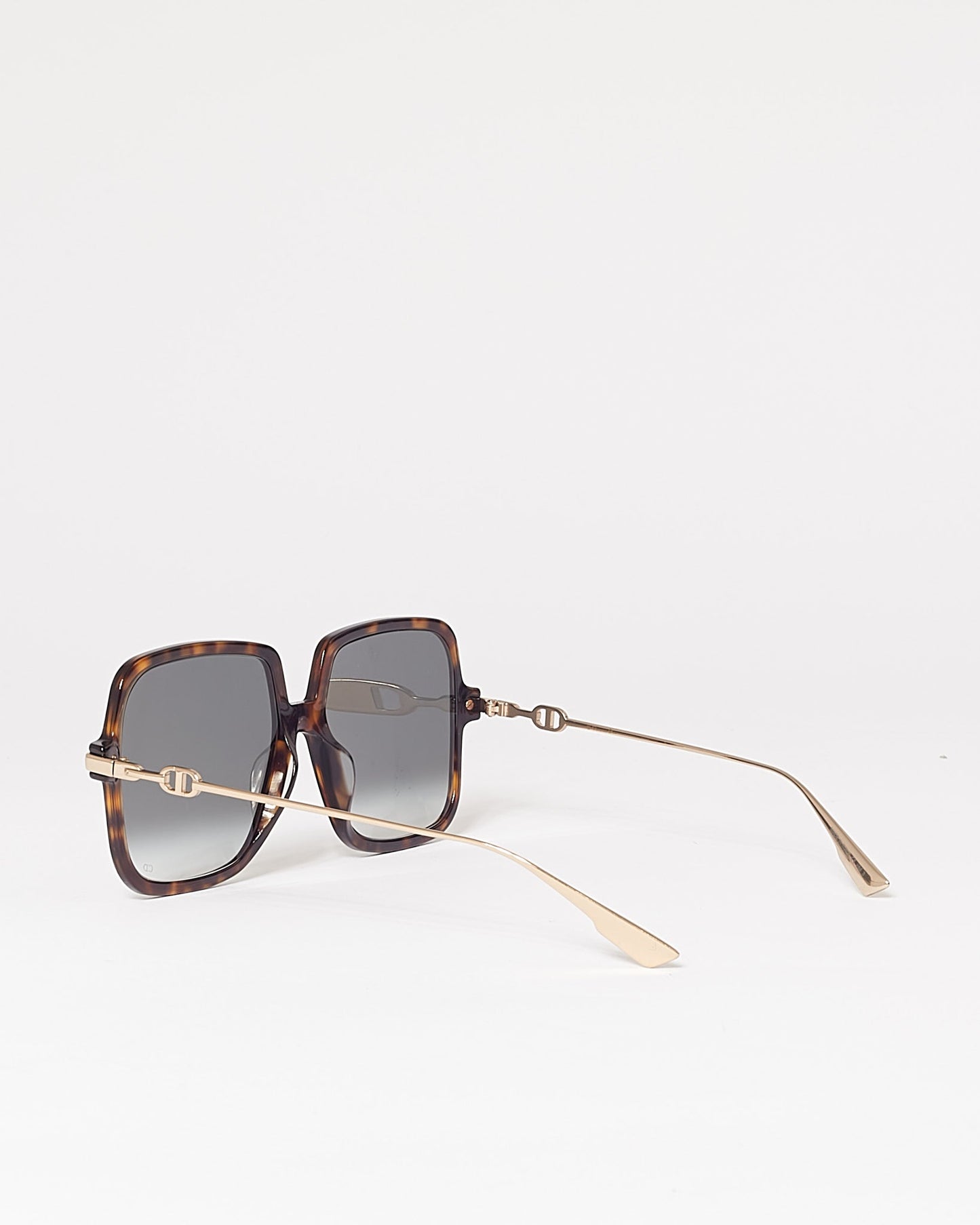 Dior Brown Tortoise DiorLink1 Oversized Square Sunglasses