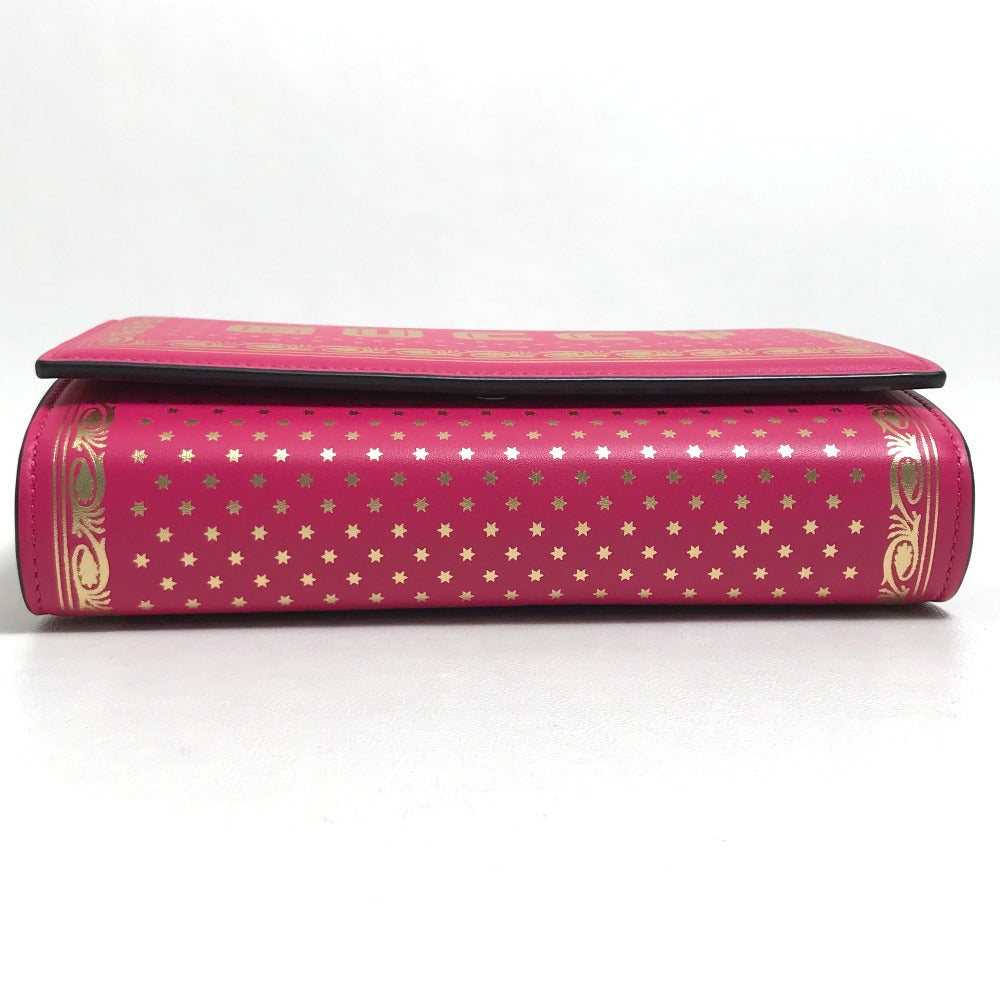 GUCCI Long Wallet Purse 524967 leather Pink / Gold GUCCY logo Women Secondhand