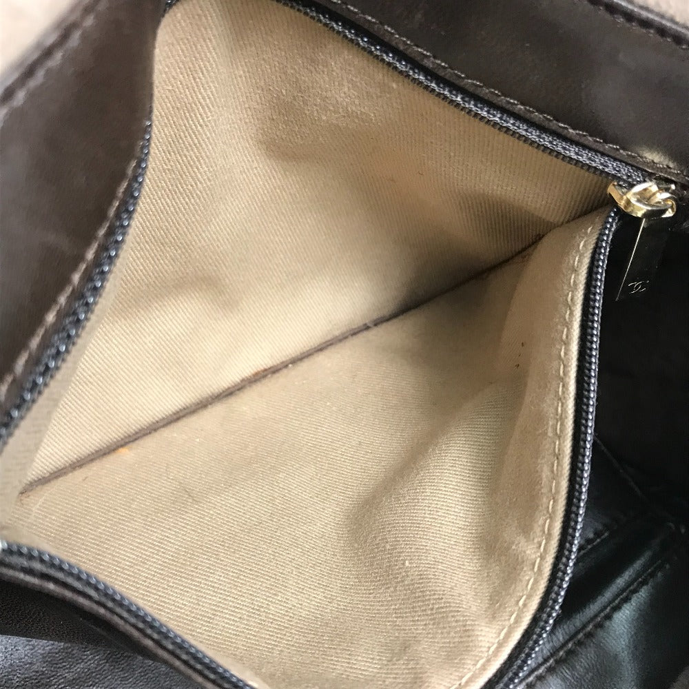 CHANEL Tote Bag Mouton, Leather Brown CC COCO Mark Half Matelasse Women Used