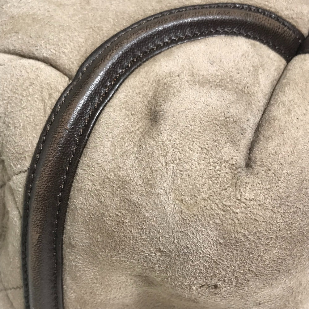 CHANEL Tote Bag Mouton, Leather Brown CC COCO Mark Half Matelasse Women Used