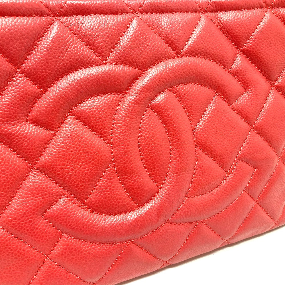 CHANEL Tote Bag A67921 Caviar skin pink CC COCO Mark Matrasse Women Used