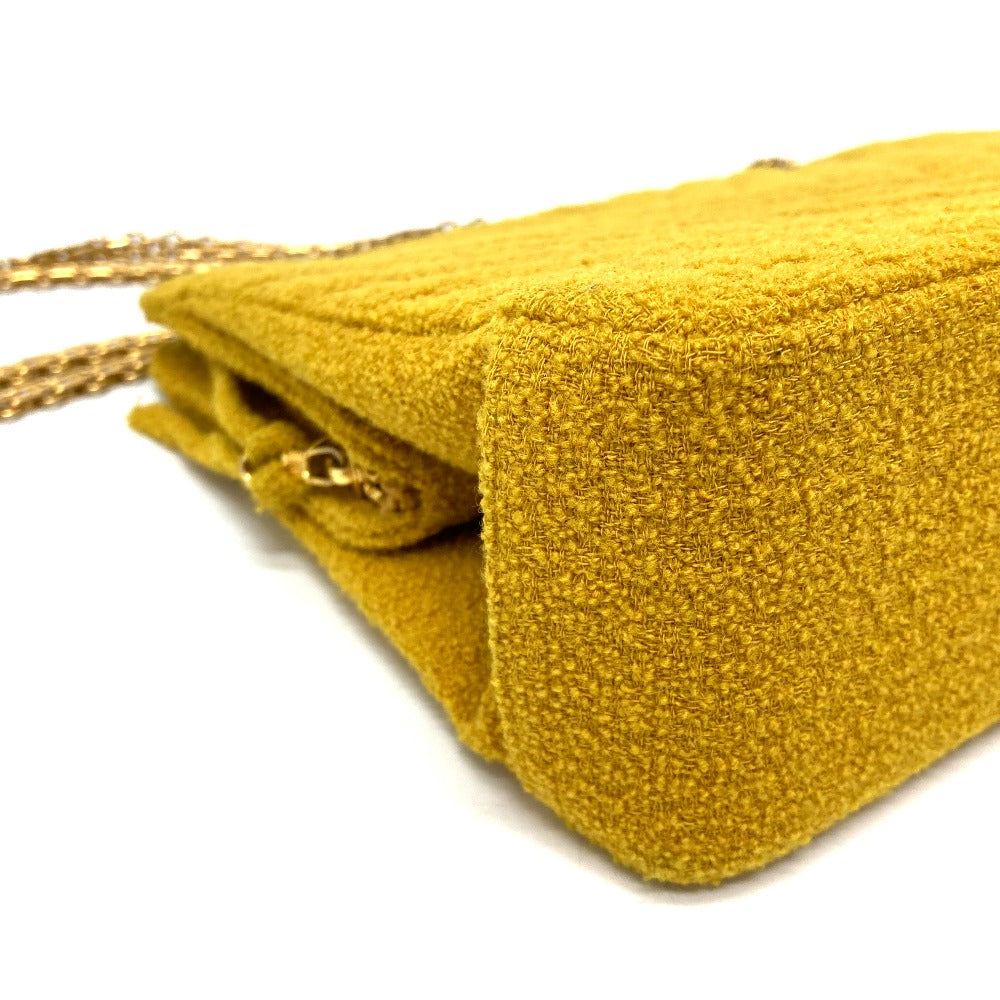 CHANEL Shoulder Bag pile Mustard type Comes with a clasp pouch Vstitch Chevron Women Used