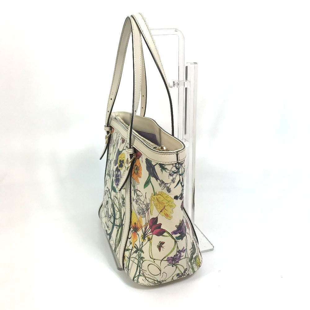 GUCCI Tote Bag 336776 leather Ivorytype Flora Floral Gucci Nice Tote Bag Women Secondhand