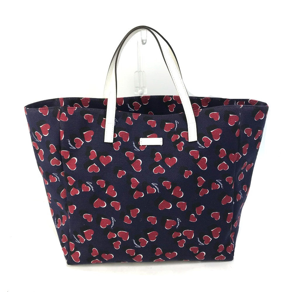 GUCCI Tote Bag 282439  Canvas / leather Navy heart Women Secondhand