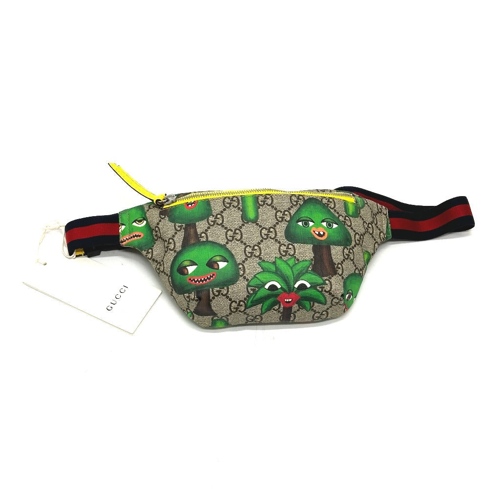 GUCCI Sling bag 502095 GG Supreme Canvas beige GG logo Waist pouch Kids Secondhand