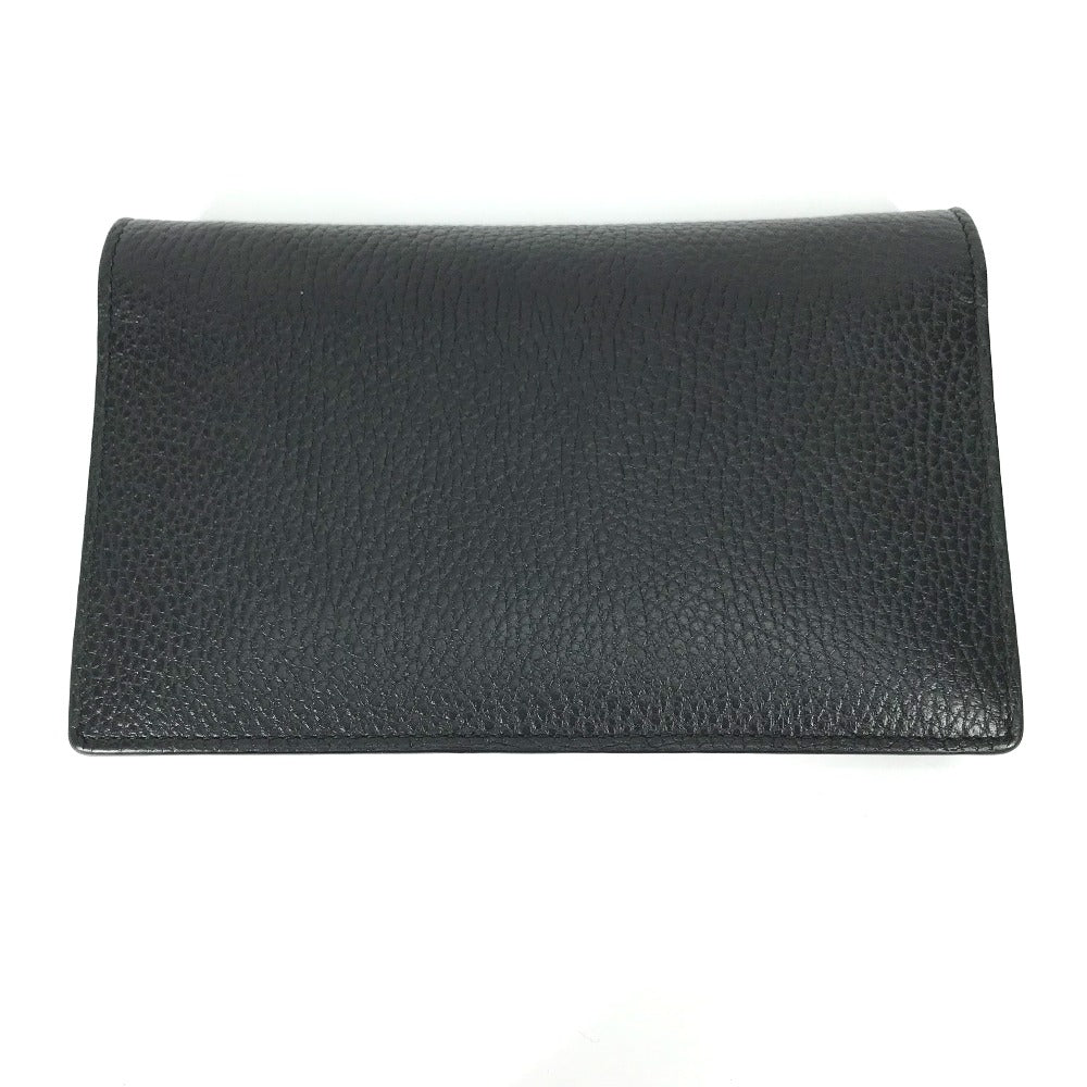 GUCCI Shoulder Bag 510314 leather black Interlocking G Chain wallet Women Secondhand