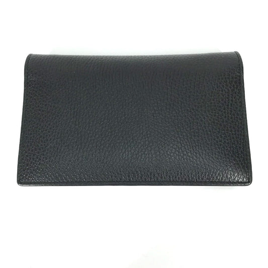 GUCCI Shoulder Bag 510314 leather black Interlocking G Chain wallet Women Secondhand