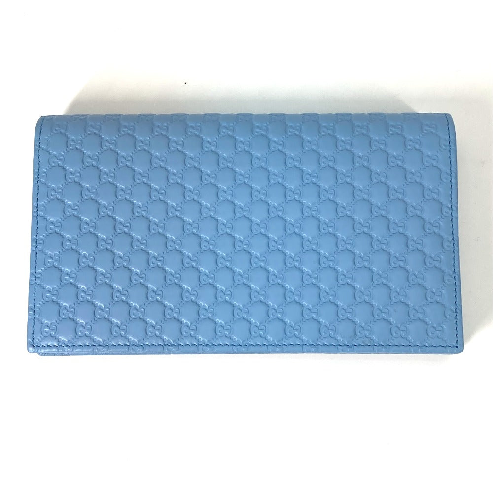 GUCCI Shoulder Bag 466507 leather blue Micro Guccisima Shoulder wallet Women Secondhand