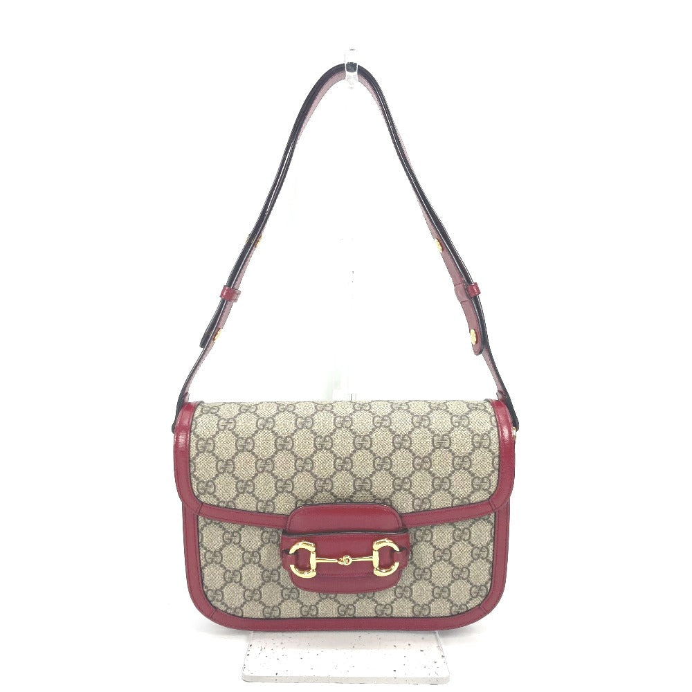 GUCCI Shoulder Bag 602204 GG Supreme canvas, leather beige GG Supreme Horsebit 1955 Women Used