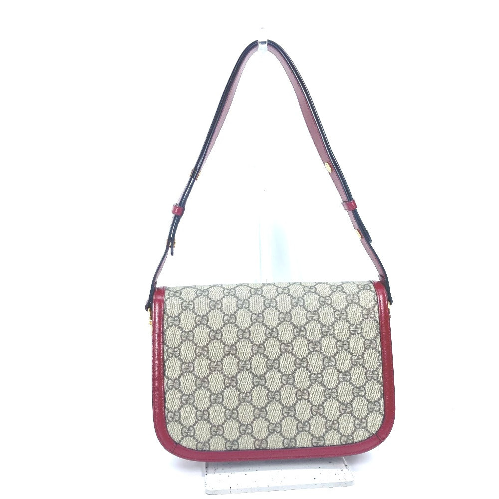 GUCCI Shoulder Bag 602204 GG Supreme canvas, leather beige GG Supreme Horsebit 1955 Women Used