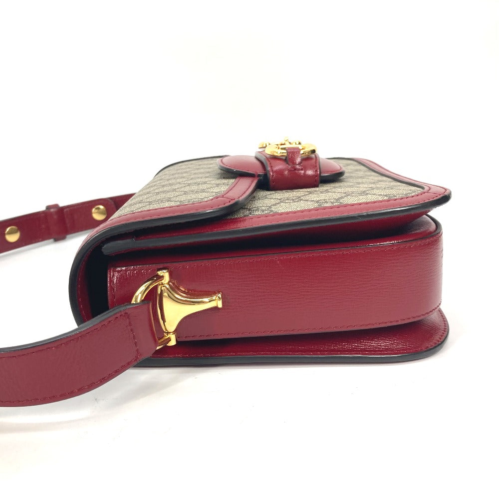 GUCCI Shoulder Bag 602204 GG Supreme canvas, leather beige GG Supreme Horsebit 1955 Women Used